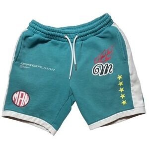 Boohoo Man Mens Sz M Shorts Streetwear Urban Design Teal With Pockets -1670